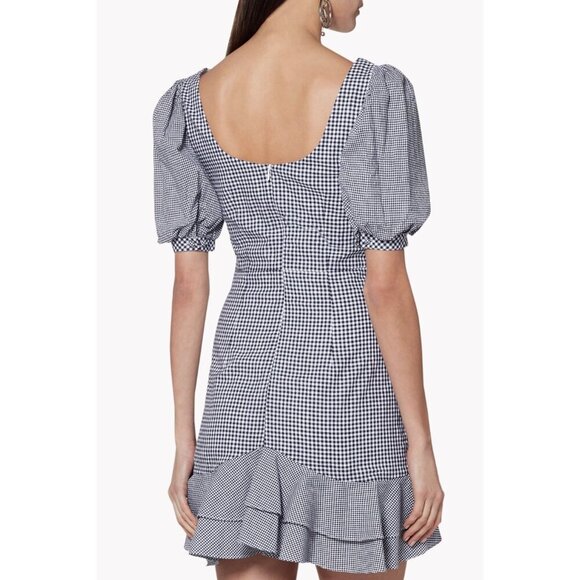 Jonathan Simkhai Blue Gingham Puff Sleeve Mini Dress $450 - Picture 2 of 14